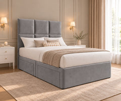 Camea Upholserted Floorstanding Headboard With Divan Bed Frame