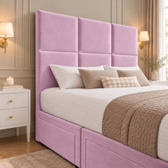 Camea Upholserted Floorstanding Headboard With Divan Bed Frame