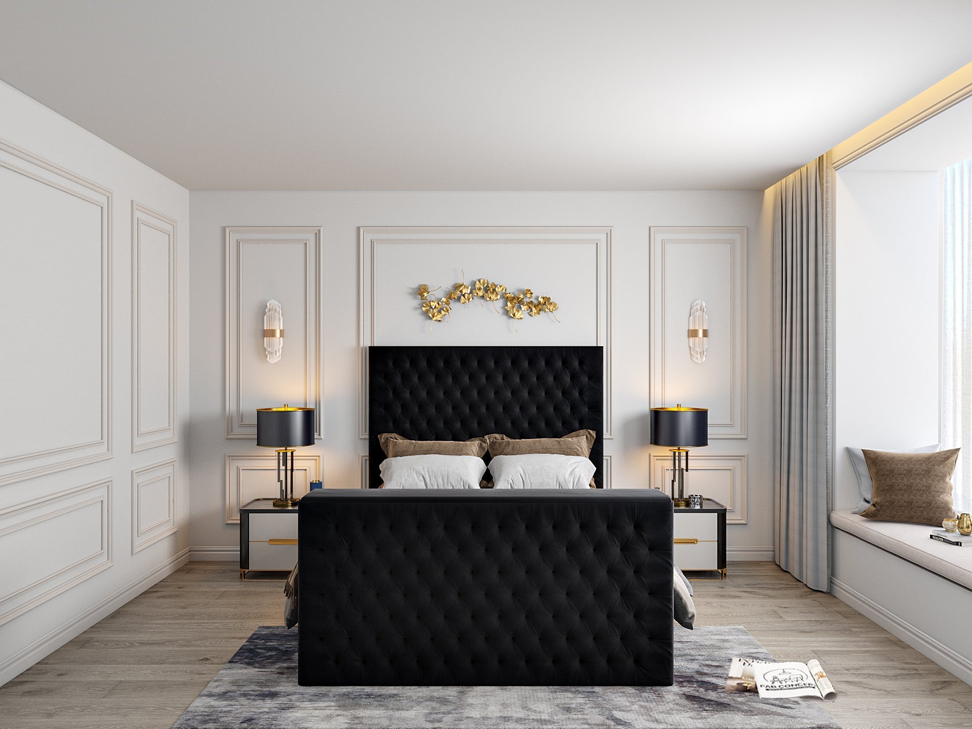 Claridges Upholstered Soft Velvet Tv Bed Frame