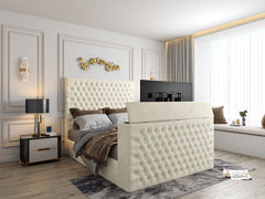 Claridges Upholstered Soft Velvet Tv Bed Frame