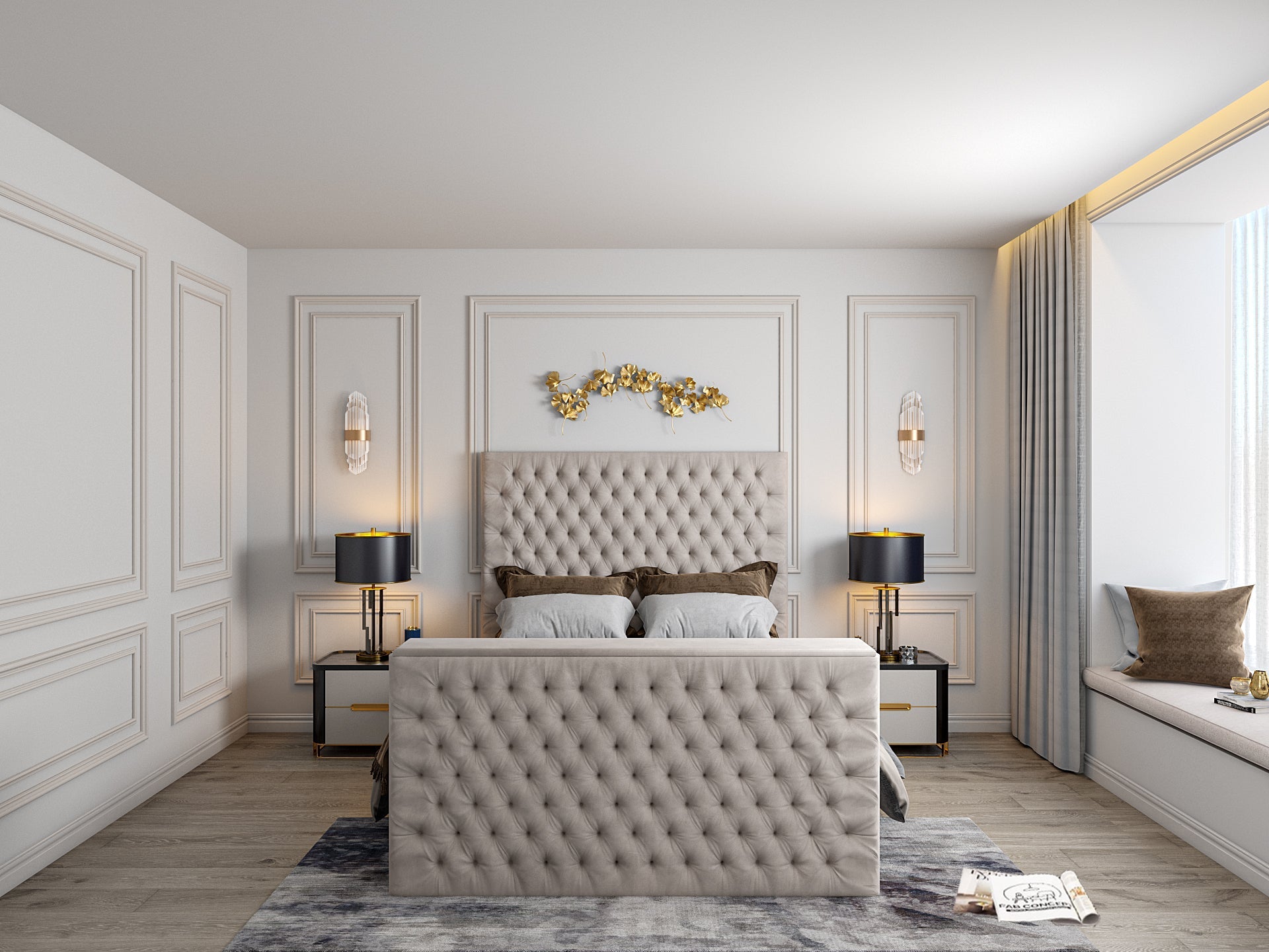 Claridges Upholstered Soft Velvet Tv Bed Frame