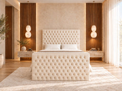 Colina Upholstered Soft Velvet Tv Bed Frame