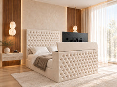 Colina Upholstered Soft Velvet Tv Bed Frame