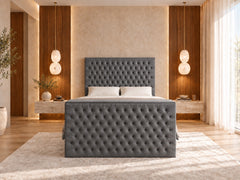 Colina Upholstered Soft Velvet Tv Bed Frame
