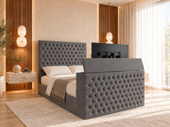 Colina Upholstered Soft Velvet Tv Bed Frame
