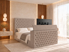 Colina Upholstered Soft Velvet Tv Bed Frame