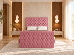 Colina Upholstered Soft Velvet Tv Bed Frame