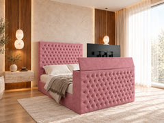 Colina Upholstered Soft Velvet Tv Bed Frame