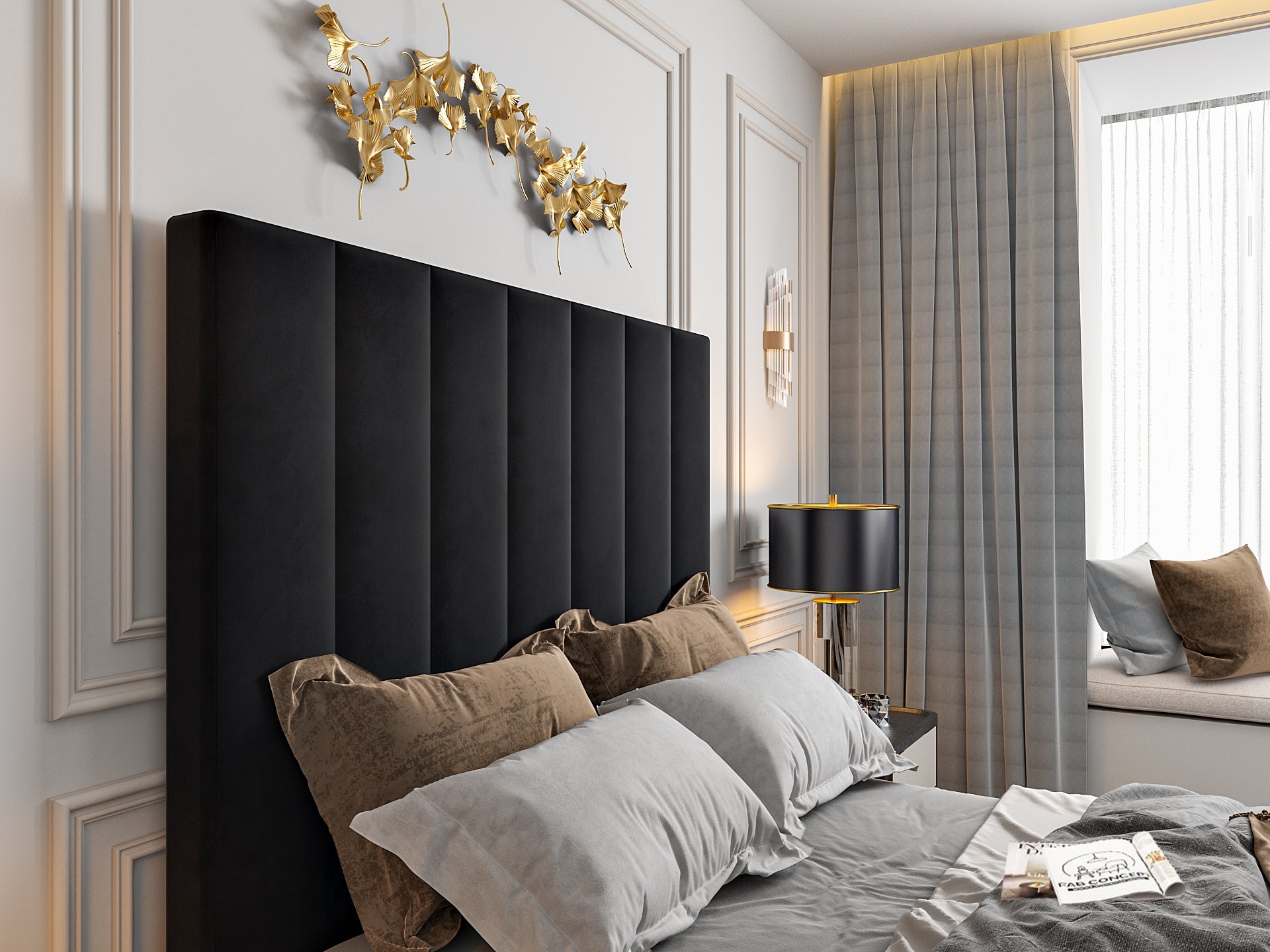 Jameson Upholstered Soft Velvet Line Tv Bespoke Bed Frame