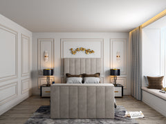 Jameson Upholstered Soft Velvet Line Tv Bespoke Bed Frame