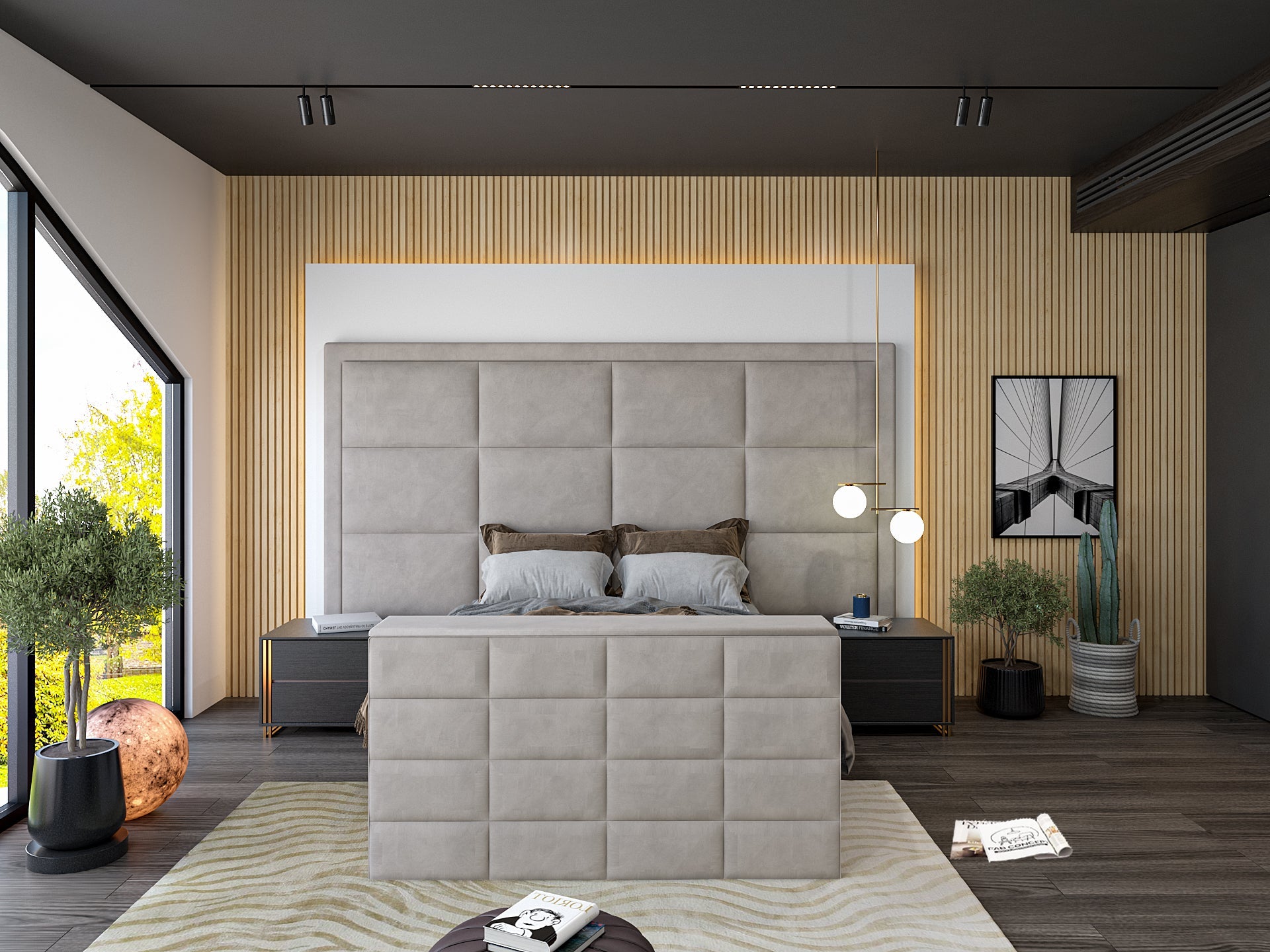 New York Upholstered TV Bed Frame