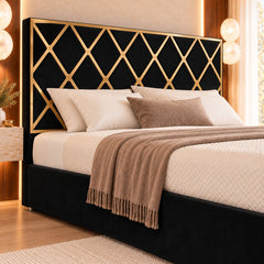 Sawyer Upholstered Soft Velvet Metal Bed Frame