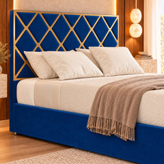 Sawyer Upholstered Soft Velvet Metal Bed Frame