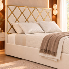 Sawyer Upholstered Soft Velvet Metal Bed Frame
