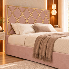 Sawyer Upholstered Soft Velvet Metal Bed Frame