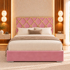 Sawyer Upholstered Soft Velvet Metal Bed Frame