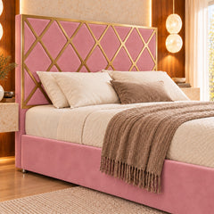 Sawyer Upholstered Soft Velvet Metal Bed Frame
