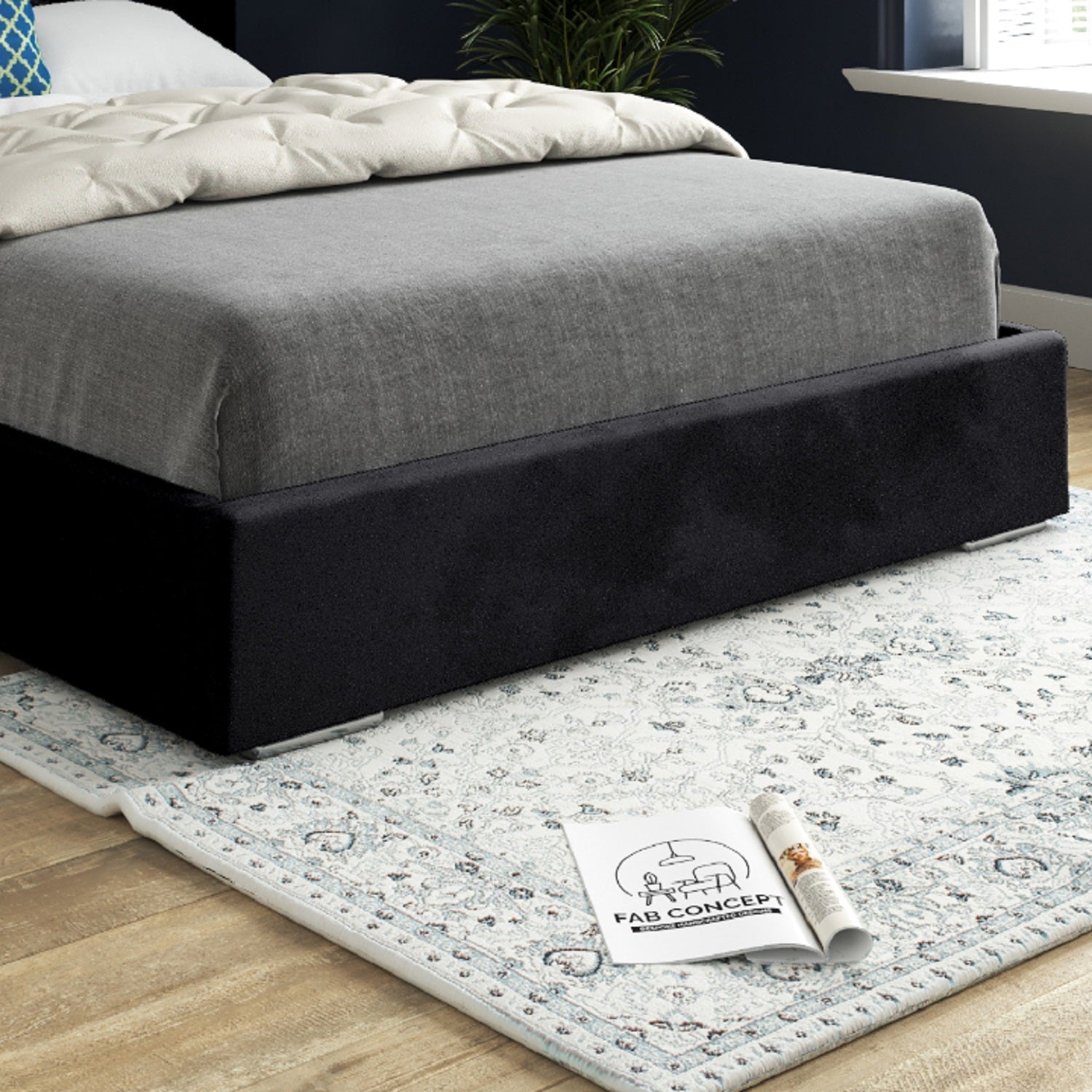 Alma Upholstered Soft Velvet Bed Frame