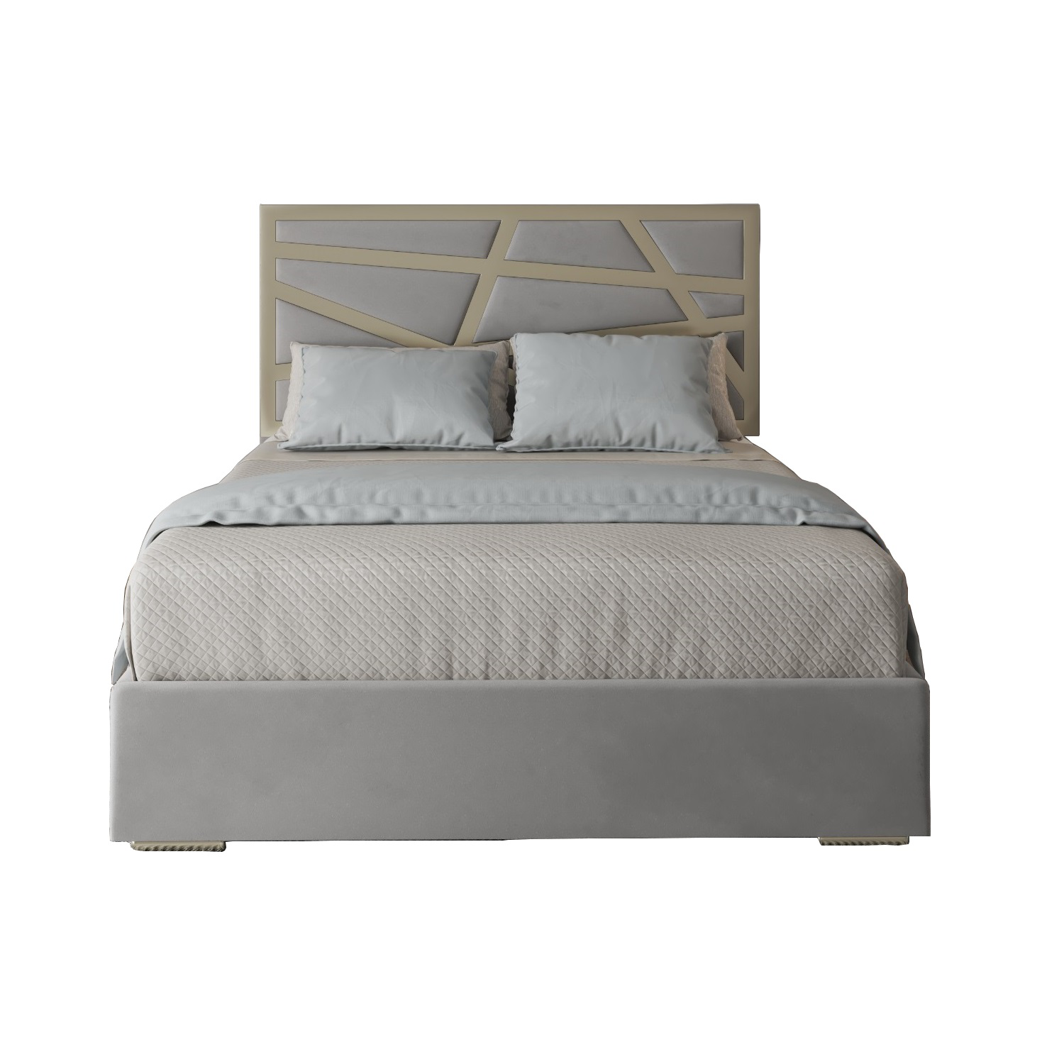 Arabella Upholstered Soft Velvet Metal Bed Frame
