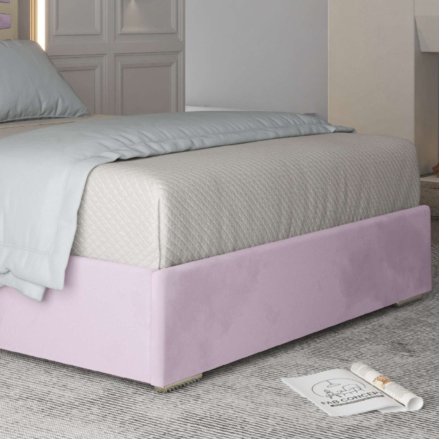 Arabella Upholstered Soft Velvet Metal Bed Frame
