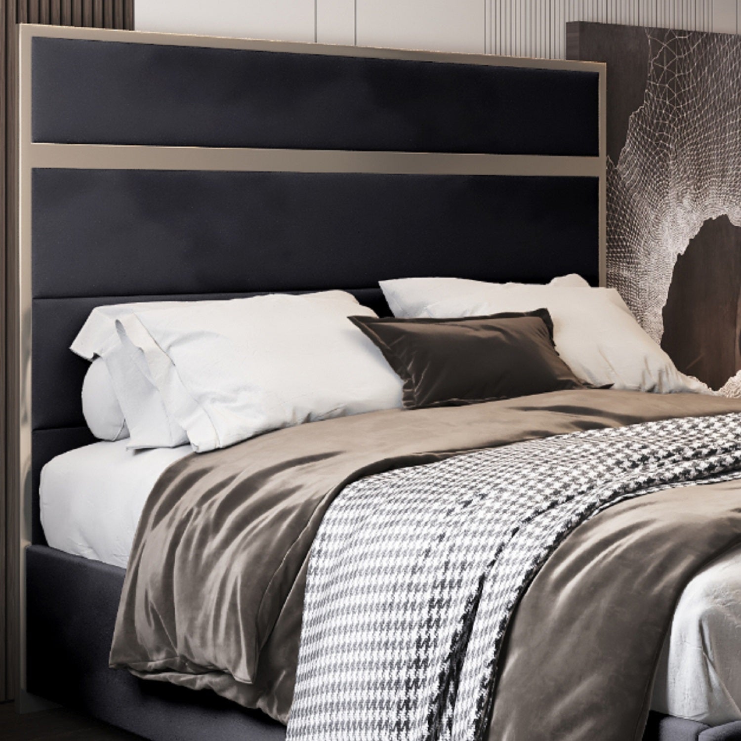 Bentley Upholstered Soft Velvet Metal Bed Frame