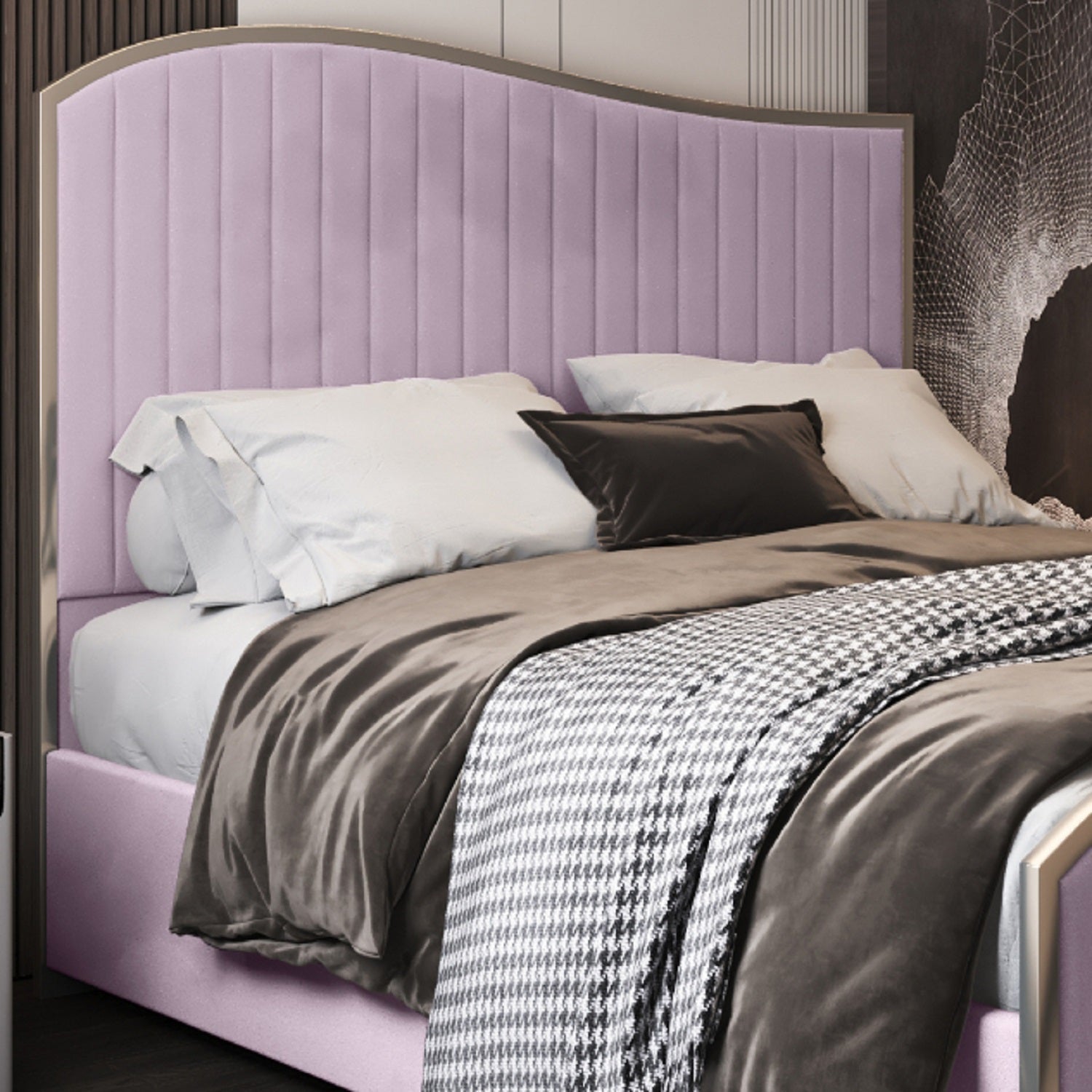 Brixton Upholstered Soft Velvet Metal Bed Frame