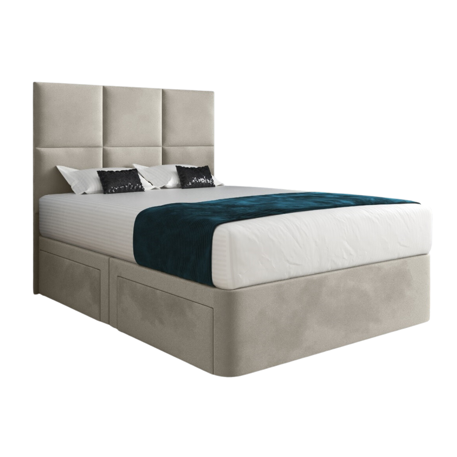 Caprio Upholserted Floorstanding Headboard With Divan Bed Frame