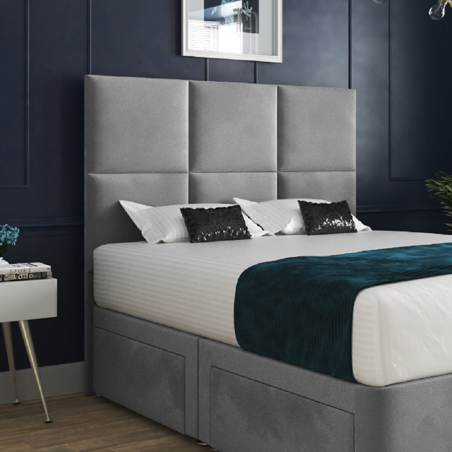 Caprio Upholserted Floorstanding Headboard With Divan Bed Frame