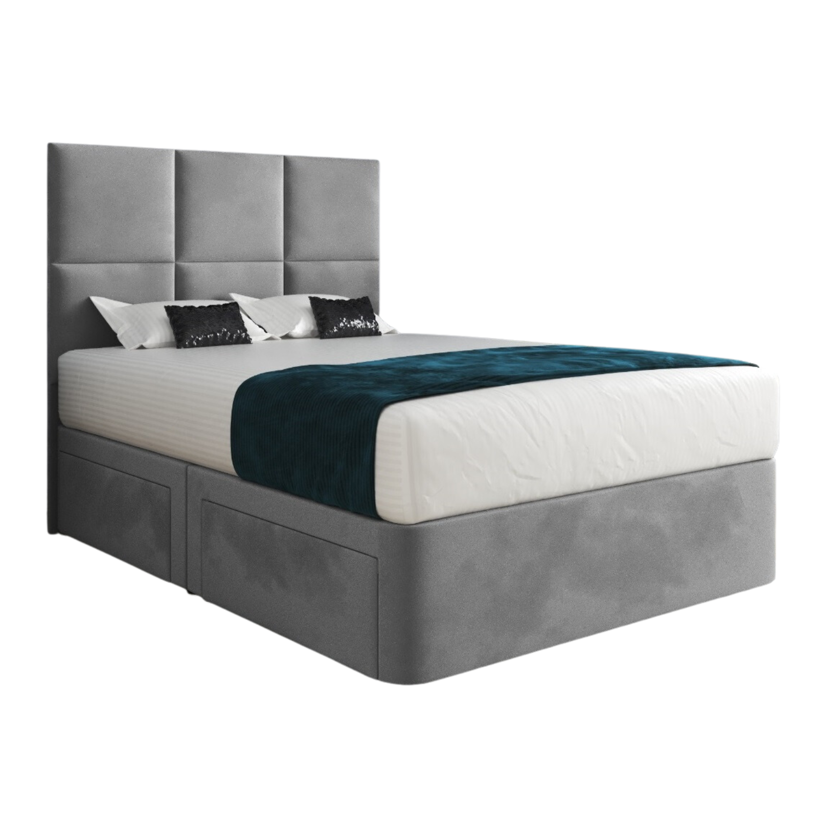 Caprio Upholserted Floorstanding Headboard With Divan Bed Frame