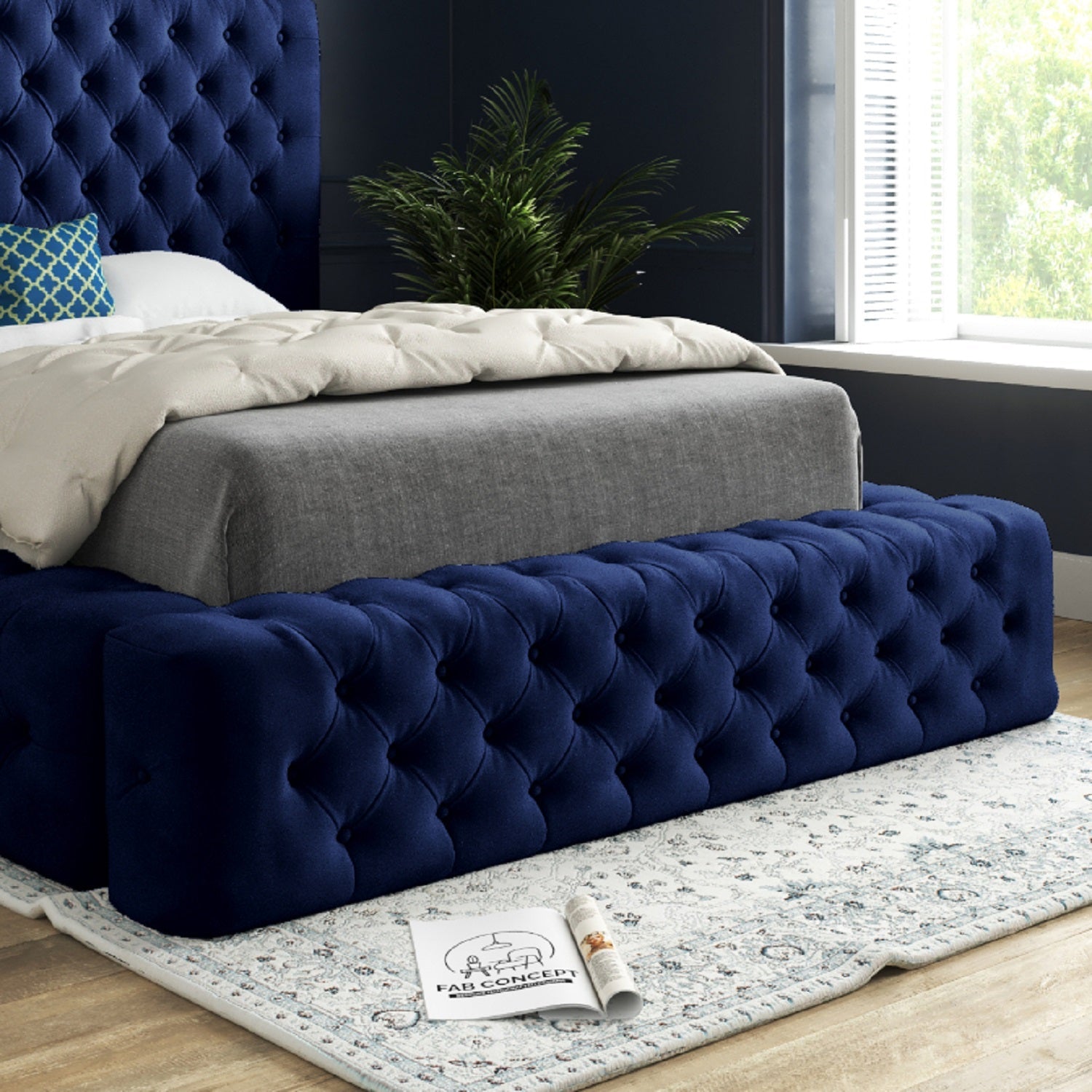 Grand Milan Pleated Upholstery Bed Frame