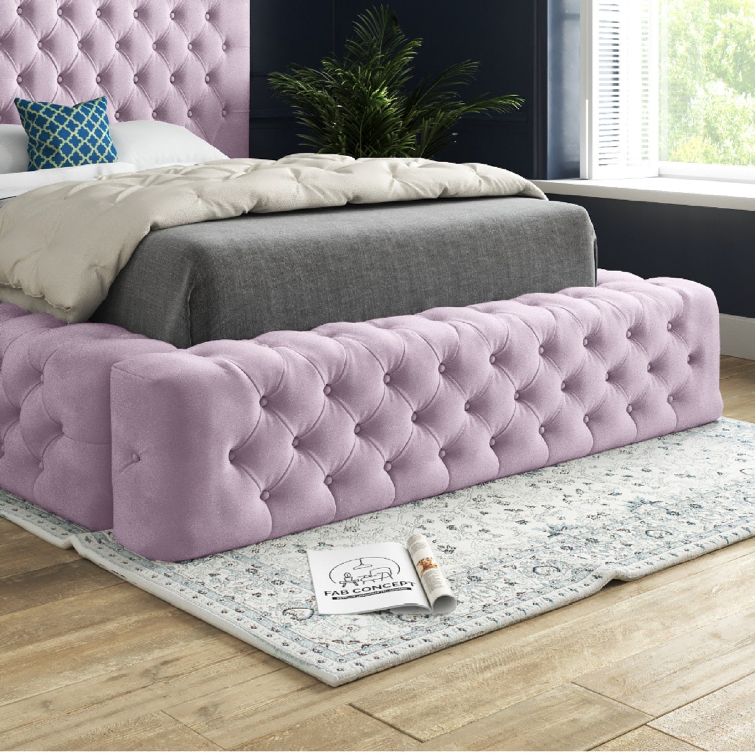 Grand Milan Pleated Upholstery Bed Frame