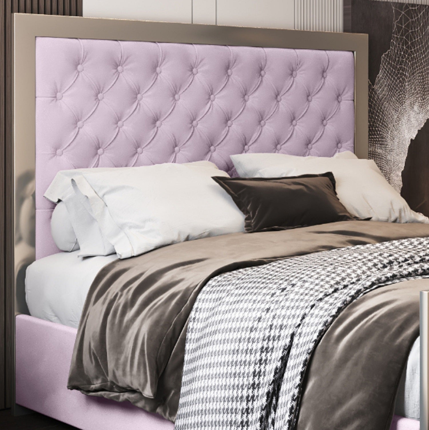 Maddison Upholstered Soft Velvet Metal Bed Frame