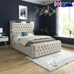 Marino Mirror Upholstered Soft Velvet Bed Frame