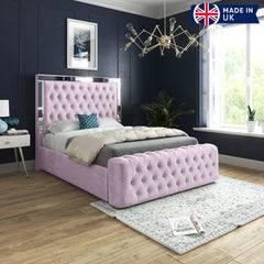 Marino Mirror Upholstered Soft Velvet Bed Frame