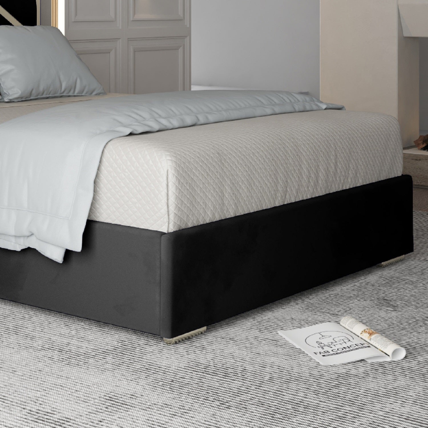 Mayfair Upholstered Soft Velvet Metal Bed Frame