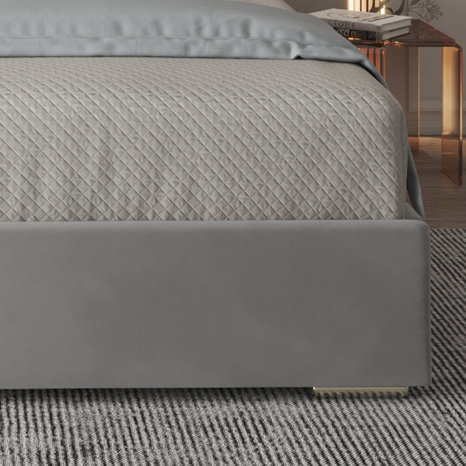 Mayfair Upholstered Soft Velvet Metal Bed Frame