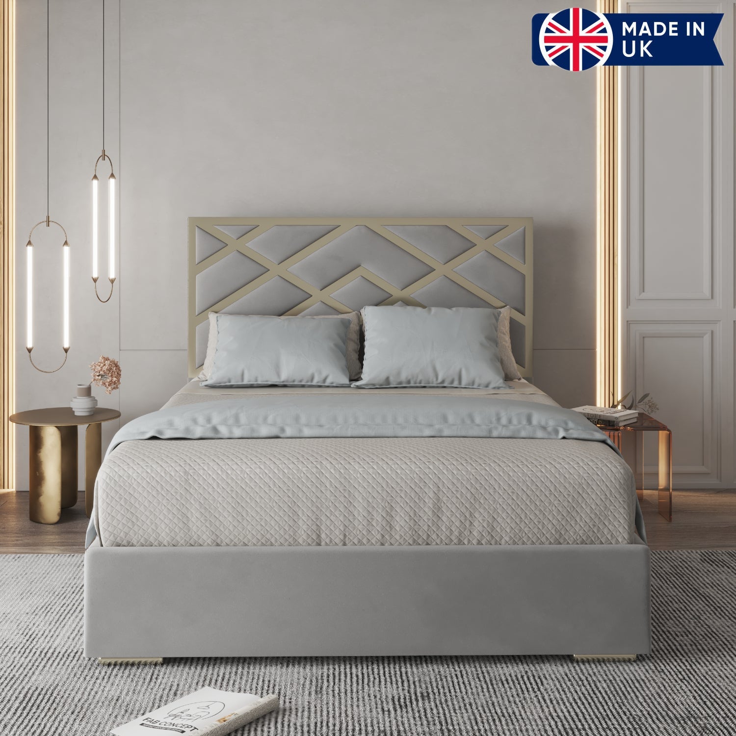 Mayfair Upholstered Soft Velvet Metal Bed Frame
