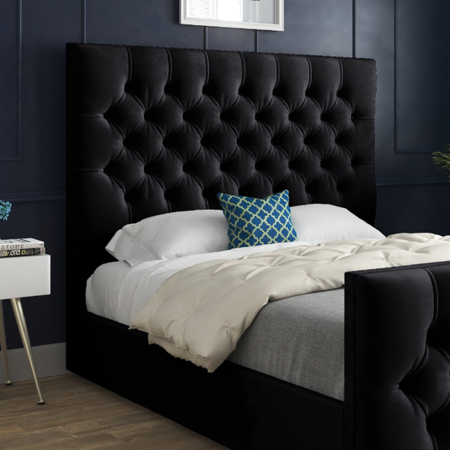 Novara Upholstered Soft Velvet Bed Frame