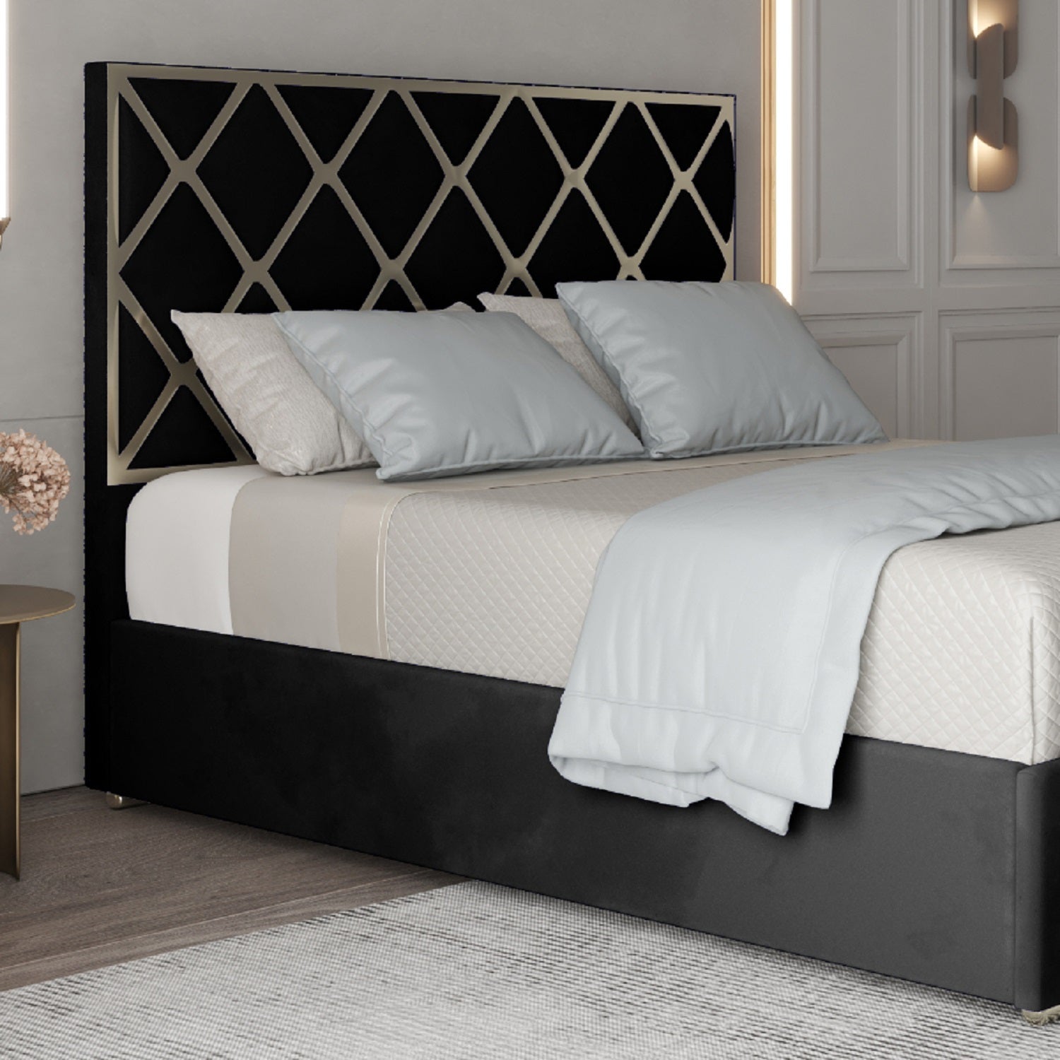 Tammy Upholstered Soft Velvet Metal Bed Frame