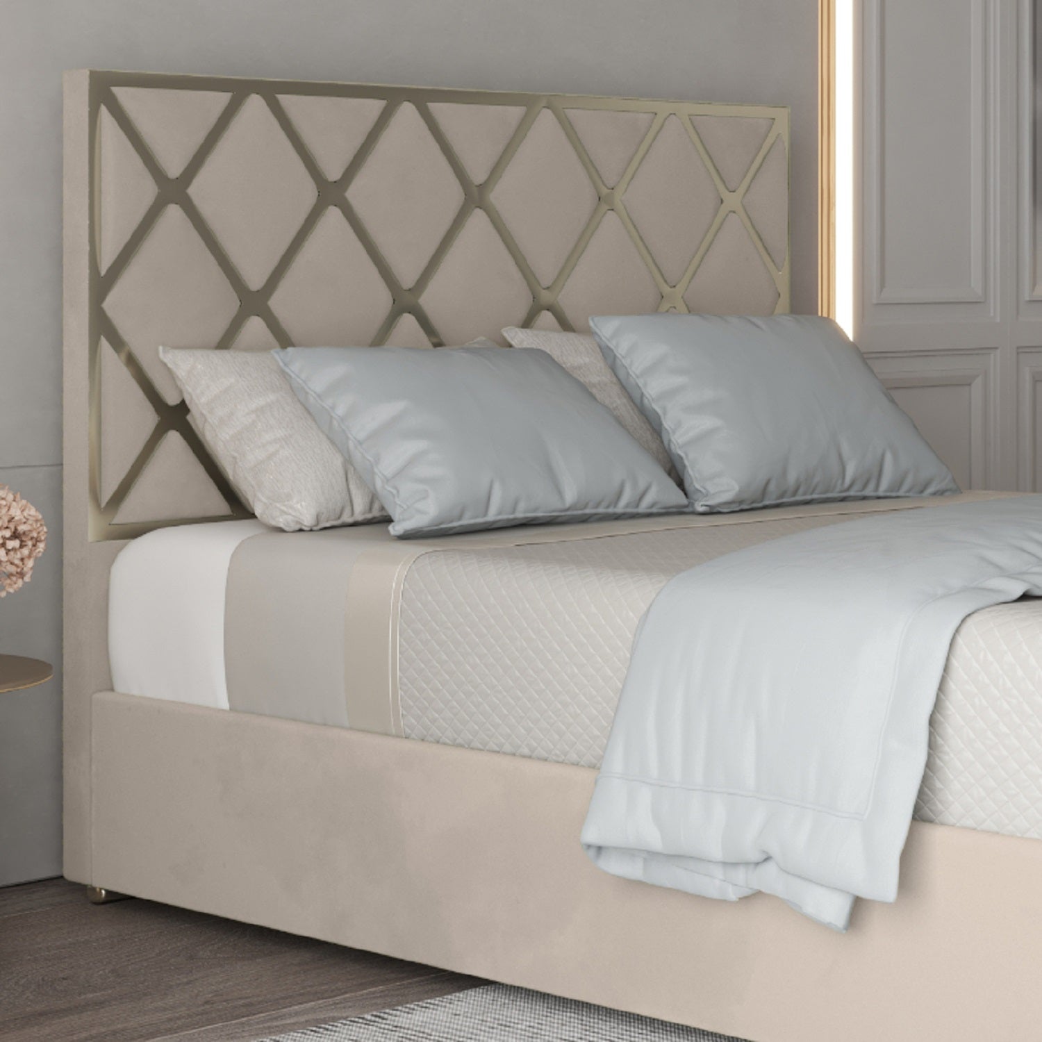 Tammy Upholstered Soft Velvet Metal Bed Frame