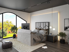 Anji Luxe Metal TV Bed Frame