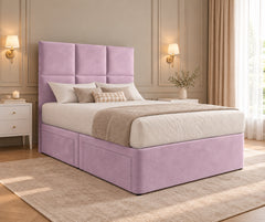 Camea Upholserted Floorstanding Headboard With Divan Bed Frame