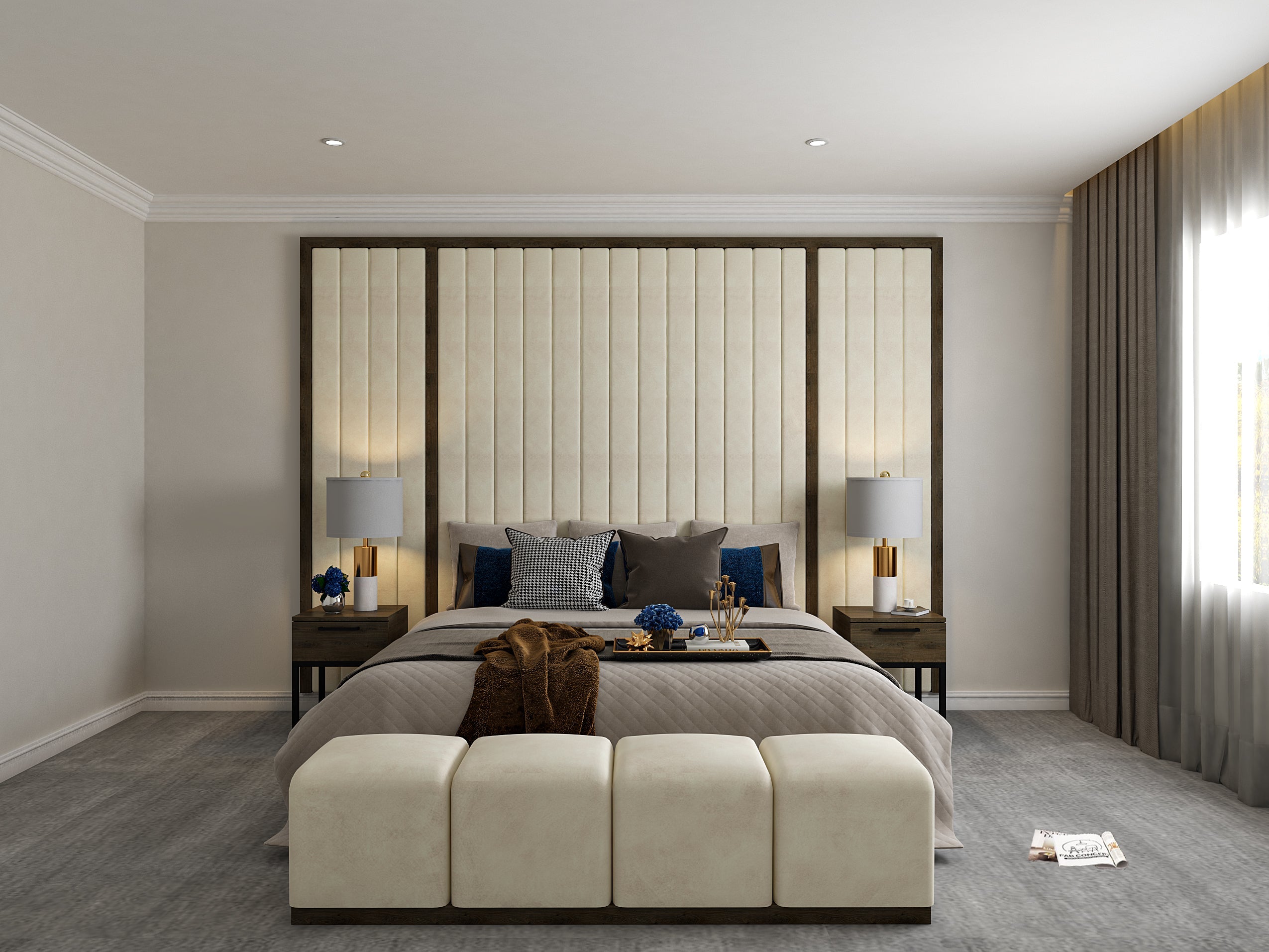 Coco Tropez Line Wallboard Bed