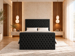 Colina Upholstered Soft Velvet Tv Bed Frame