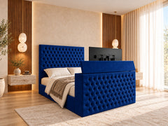 Colina Upholstered Soft Velvet Tv Bed Frame