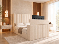 Greenport Upholstered Soft Velvet Line Tv Bespoke Bed Frame