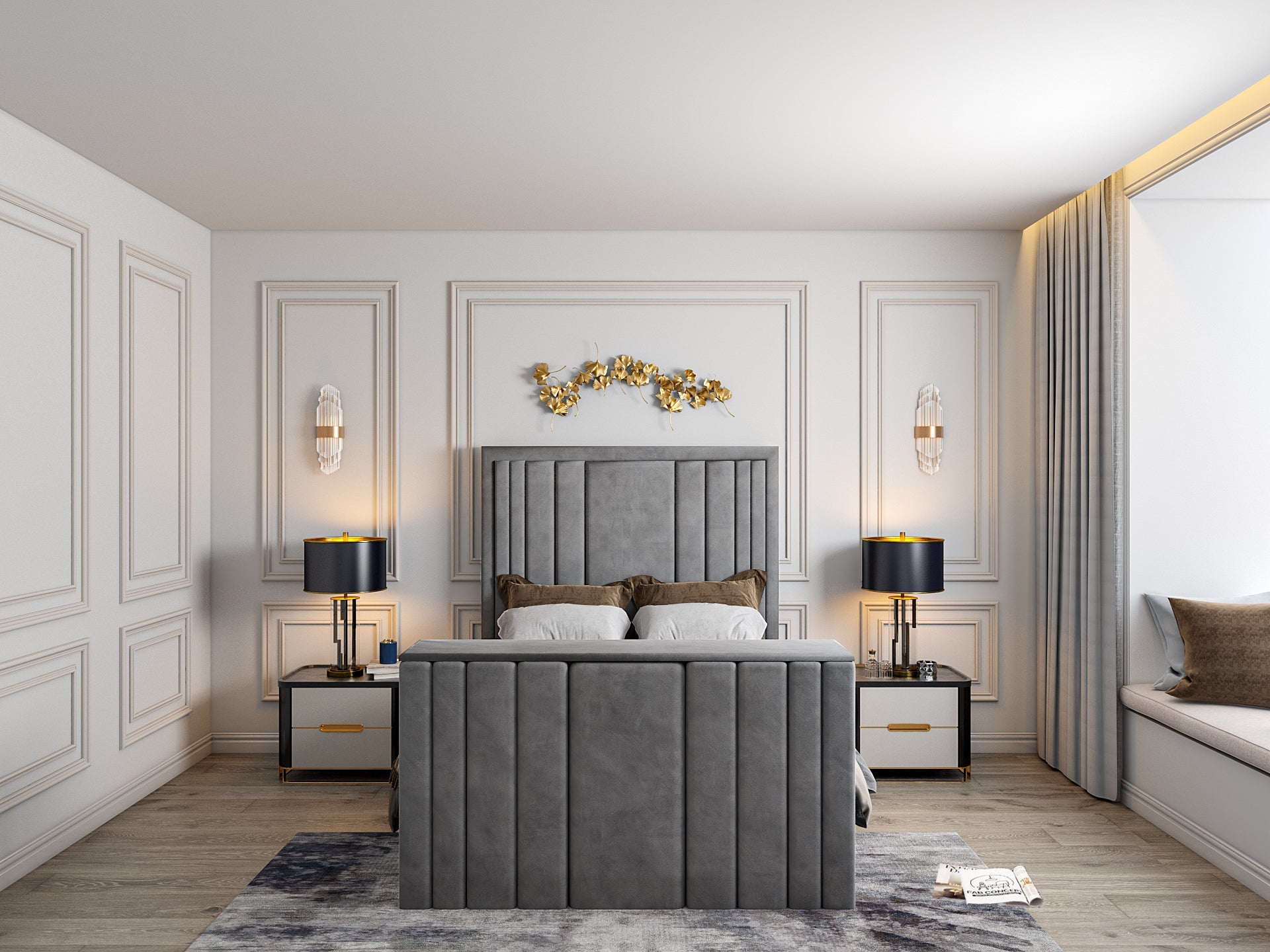 Hampton Upholstered Soft Velvet Tv Bespoke Bed Frame