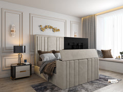 Hampton Upholstered Soft Velvet Tv Bespoke Bed Frame