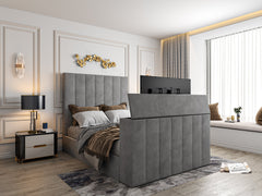 Jameson Upholstered Soft Velvet Line Tv Bespoke Bed Frame