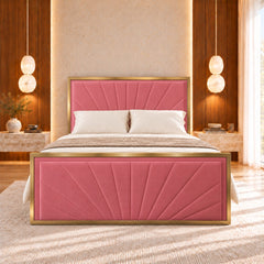 Rosalina Upholstered Soft Velvet Metal Bed Frame